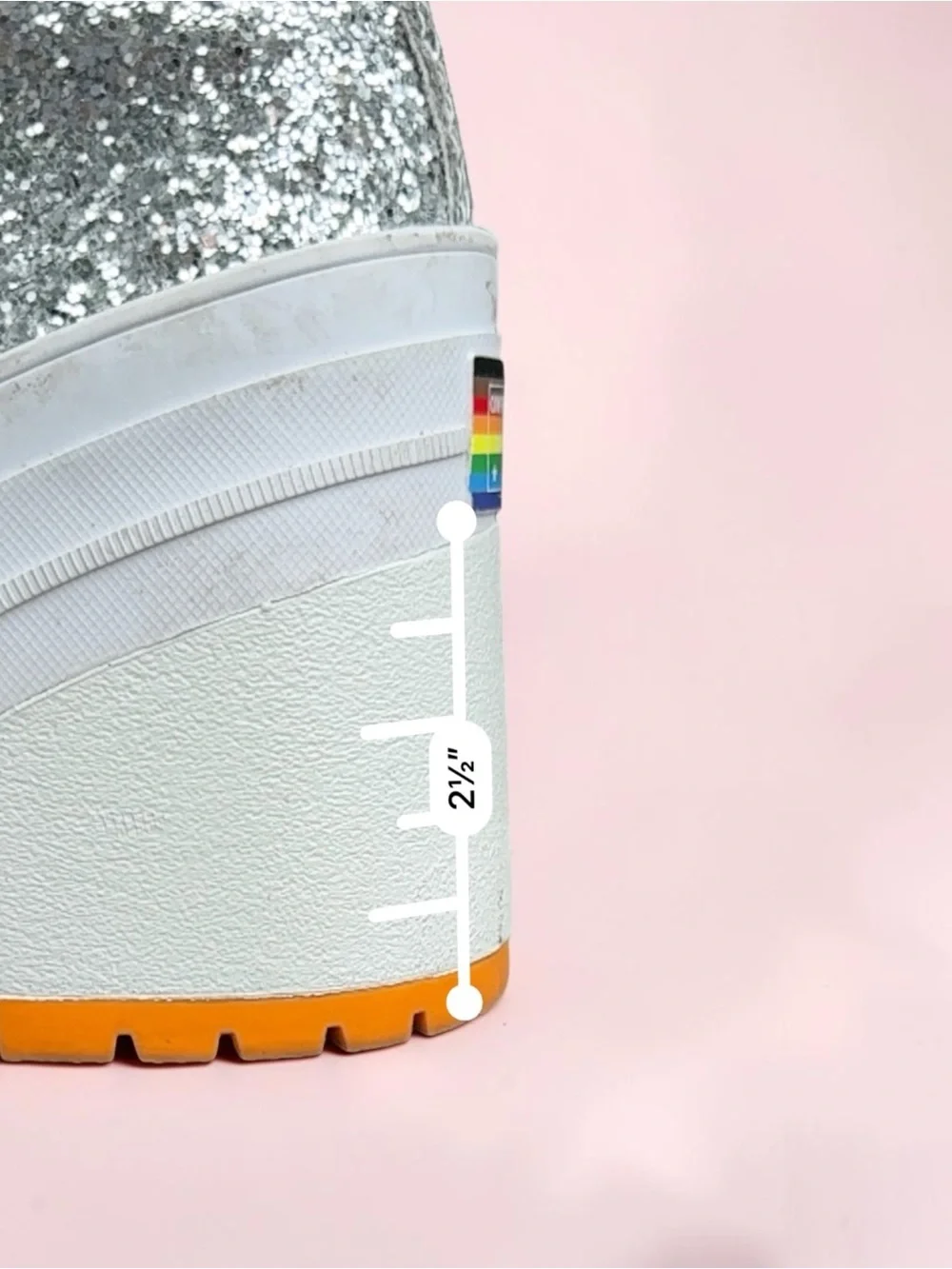 Converse Chuck 70 De Luxe Heel Disco Glam Silver Glitter Pride Chunky women sz 5